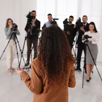 Assessora dando entrevista