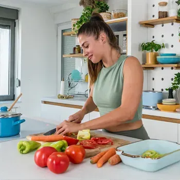 mulher preparando refeição