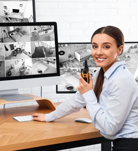 mulher segurança monitorando
