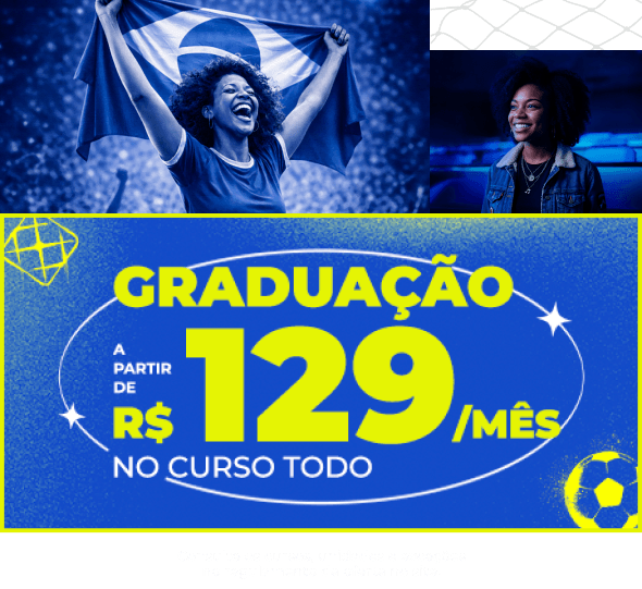 Graduação a partir de R$129/mês até o fim da faculdade