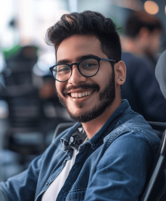 homem de óculos sorrindo