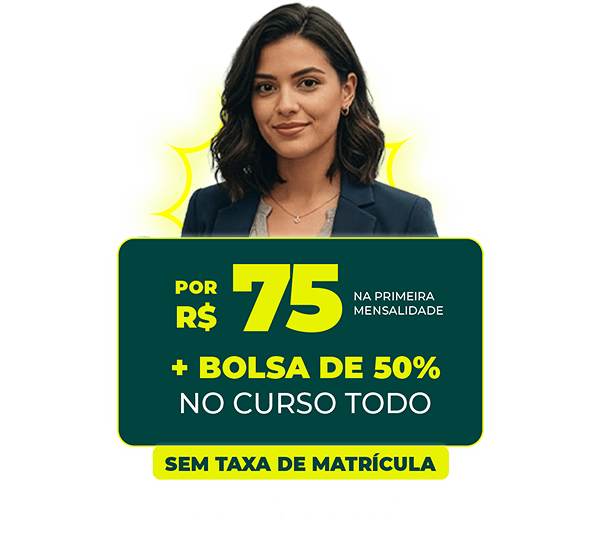 Cursos Técnicos por R$75 no primeiro mês