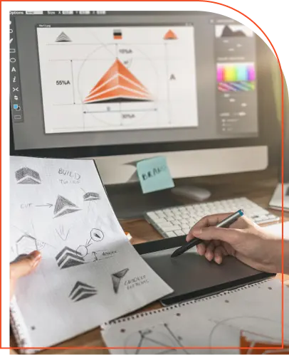 designer grafico trabalhando no computador