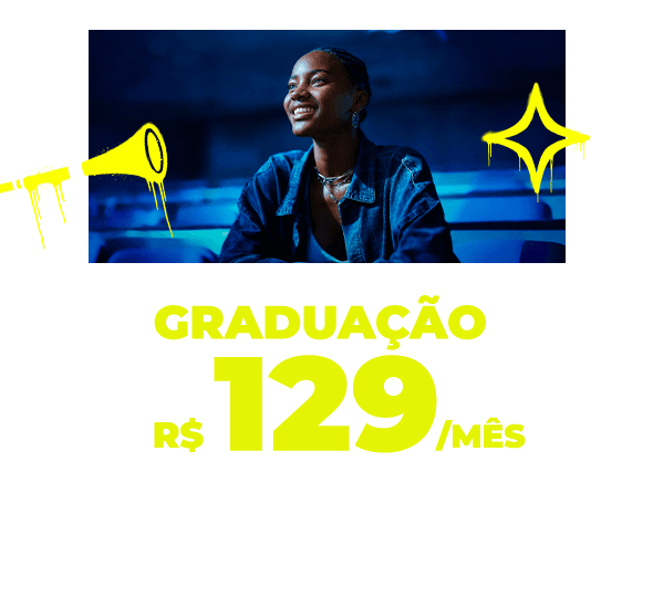 Graduação a partir de R$129/mês no curso todo