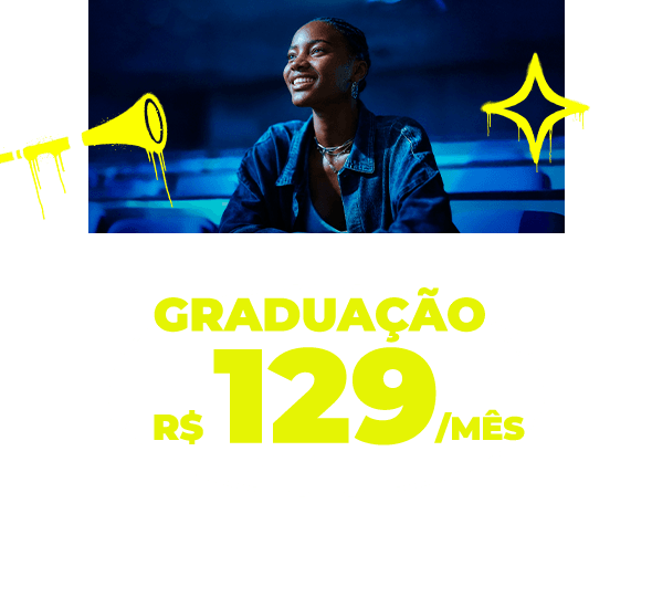 Semipresencial a partir de R$159/mês no curso todo