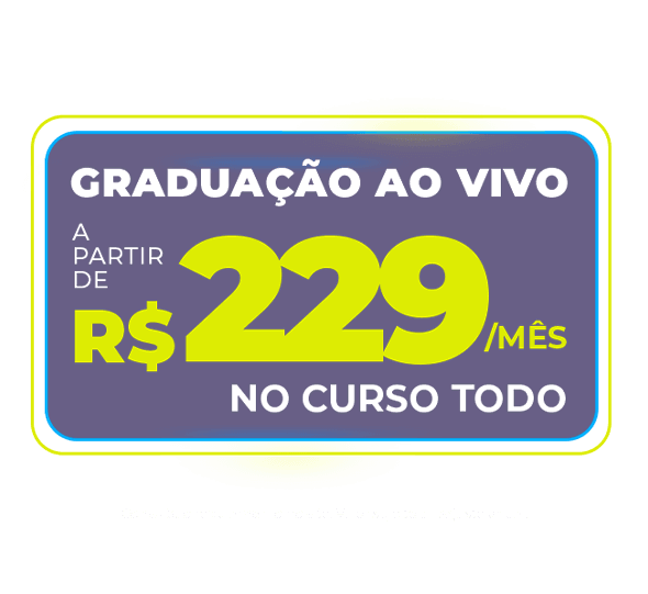Graduação Ao Vivo a partir de R$ 229/mês