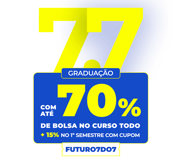 Graduação com até 70% OFF no 7.7 Estácio!