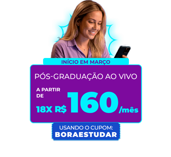 Pós-Graduação Ao Vivo a partir de 18x R$160/mês