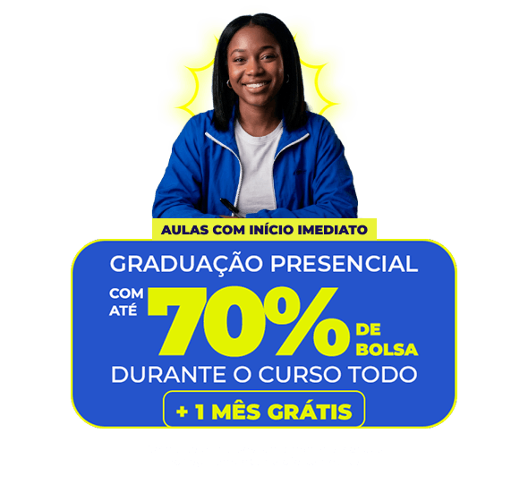 Graduação com até 70% de bolsa  + 1 mês grátis