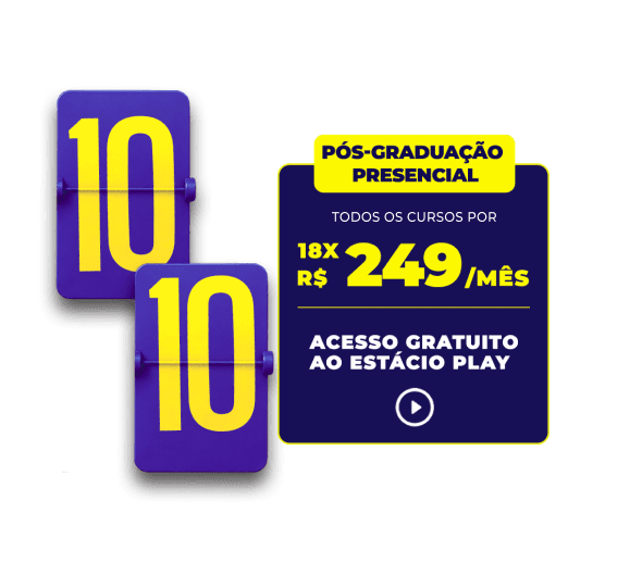 10.10: Pós Presencial por R$249/mês + Estácio Play