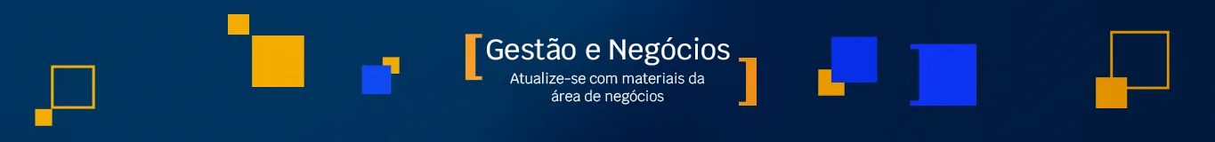 imagem com texto gestão e negócios fundo azul