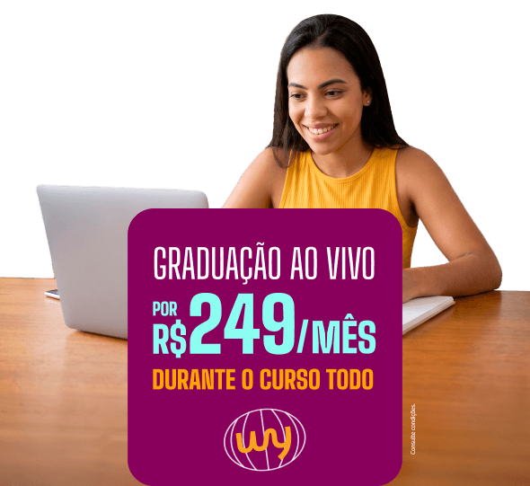 Graduação Ao Vivo por R$249/mês no curso todo